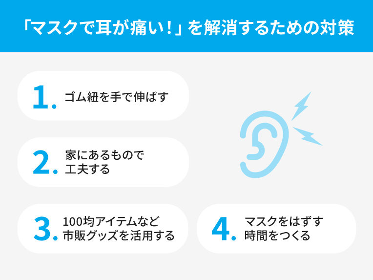 マスクの着用で耳が痛い！その原因とすぐ出来る5つの対策を詳しく紹介