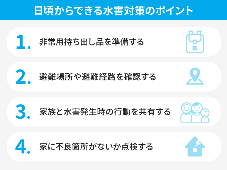 日頃からできる水害対策のポイント