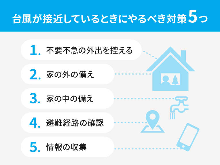 台風が接近しているときにやるべき対策5つ